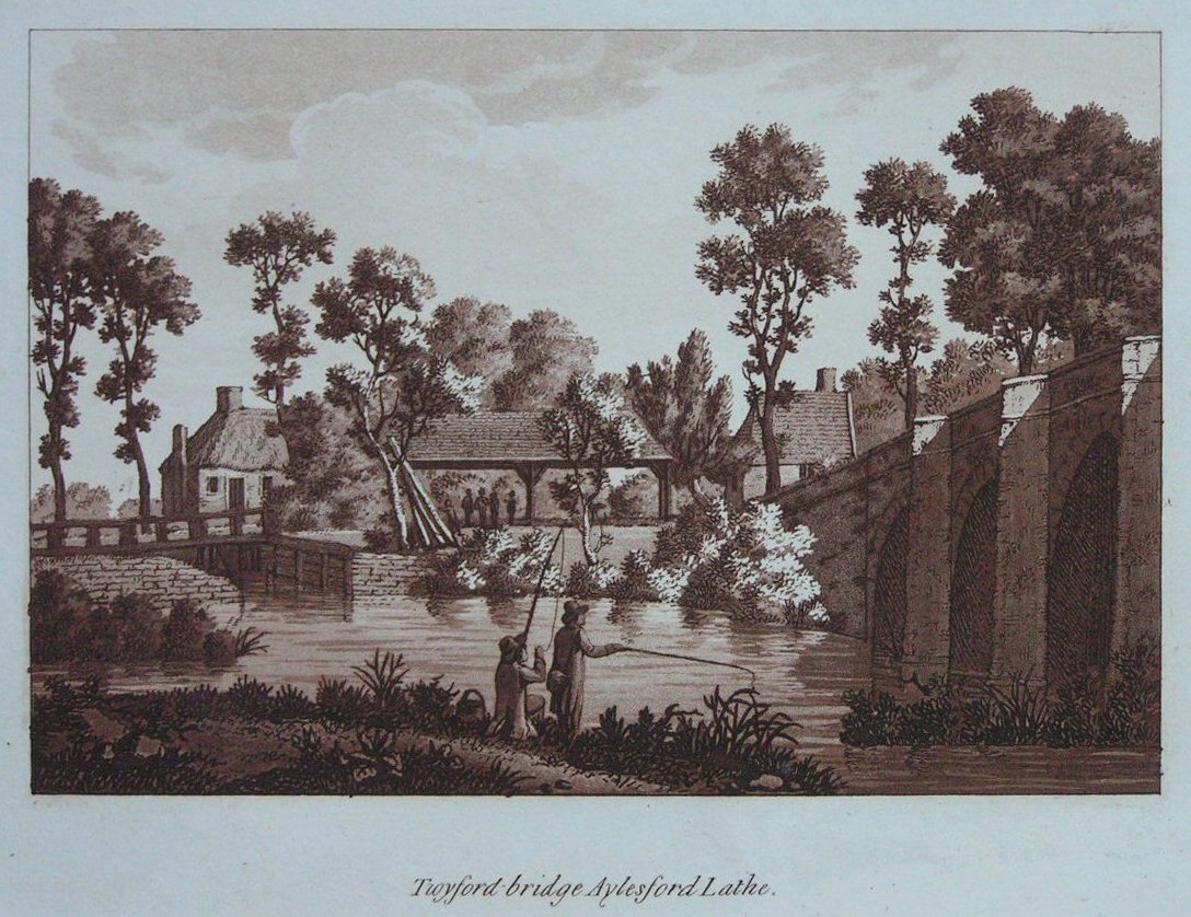 Aquatint - Twyford bridge Aylesford Lathe - Ireland